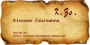 Kincses Zsuzsanna névjegykártya